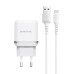 Борофон БА25А 2USB 2.4А адаптер + кабель Тип-C (Білий)